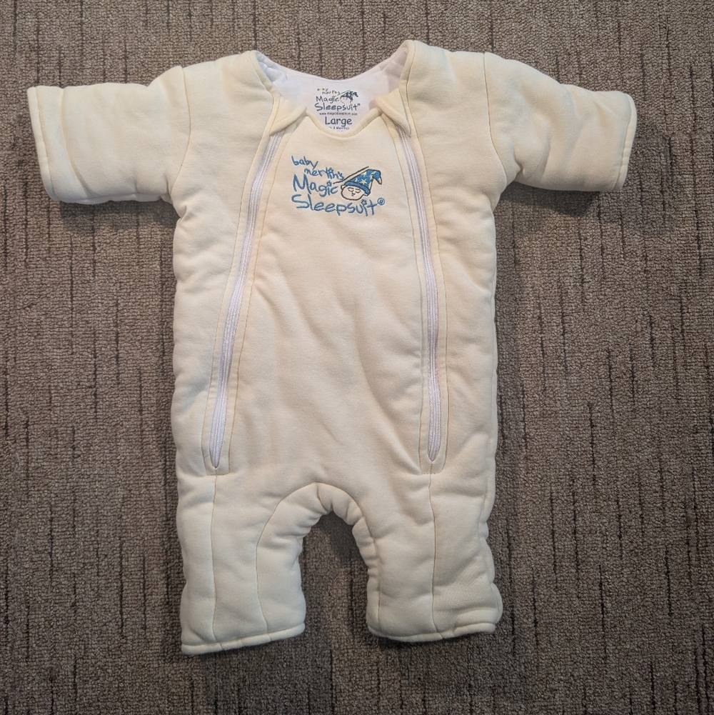 Baby Merlin Magic Sleepsuit Cream Yellow, Small, 6-9 Months, 18-21 Lbs, Boy/Girl
